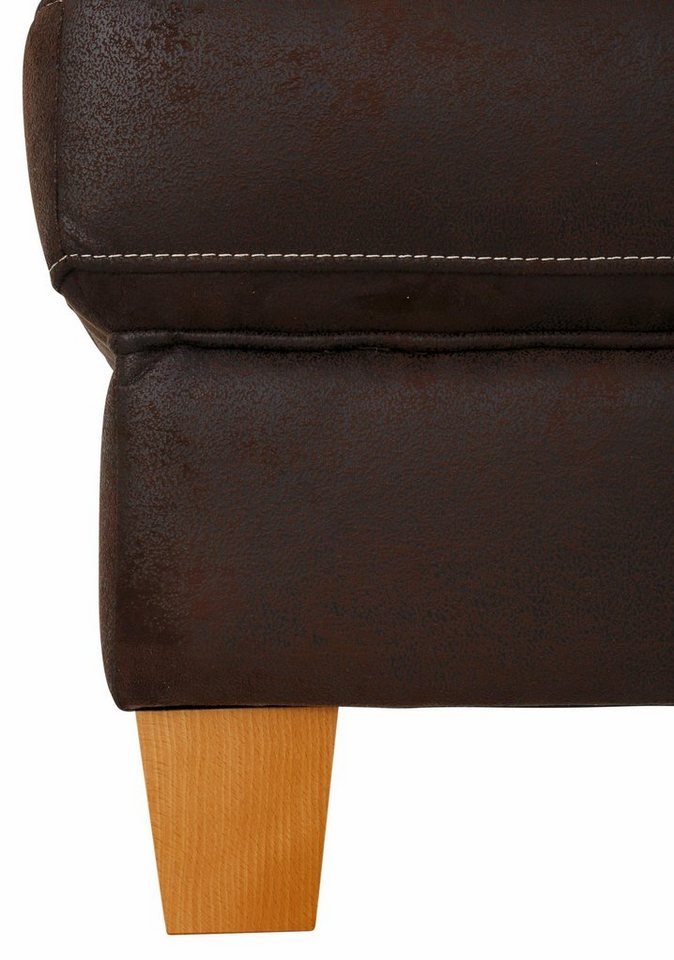 OTTO home Hocker Borkum, B: 75cm, Federkern-Polsterung, vielseitig nutzbar, Fußablage & Sitzgelegenheit, frei im Raum stellbar, Massivholzfüße – Bild 4 von 5