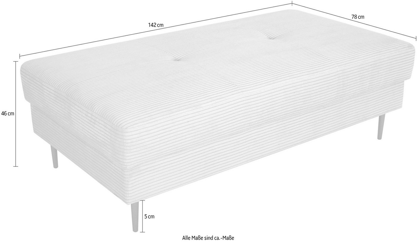 OTTO home Hocker Summer B: 142cm, in Cord & Struktur erhältlich, schwarze Metallfüße – Bild 3 von 3