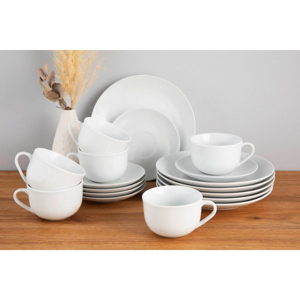 OTTO home Kaffeeservice Geschirr-Set, Service ALFF aus Porzellan, 18 Teile für 6 Personen (18-tlg), 6 Personen, Porzellan, Geschirr-Set, harmonische, trendige C