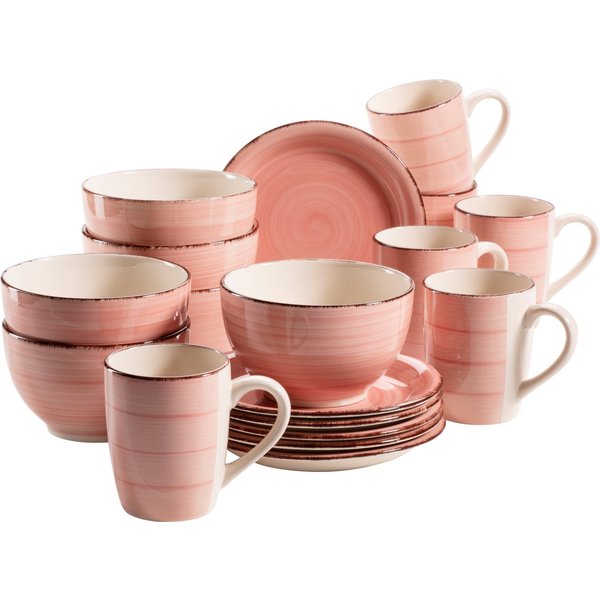 OTTO home Kaffeeservice Geschirr-Set, Service BELL TEMPO, Keramik, 18 Teile für 6 Personen (18-tlg), 6 Personen, Keramik, mit Spiraldekor, 18 Teile, für 6 Perso