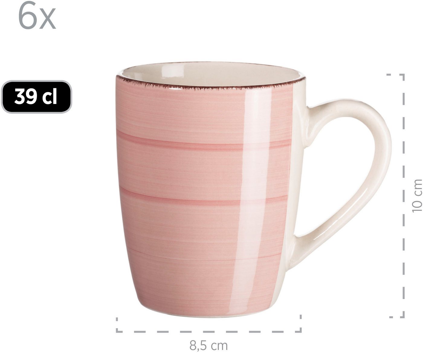 OTTO home Kaffeeservice Geschirr-Set, Service BELL TEMPO, Keramik, 18 Teile für 6 Personen (18-tlg), 6 Personen, Keramik, mit Spiraldekor, 18 Teile, für 6 Perso – Bild 4 von 4