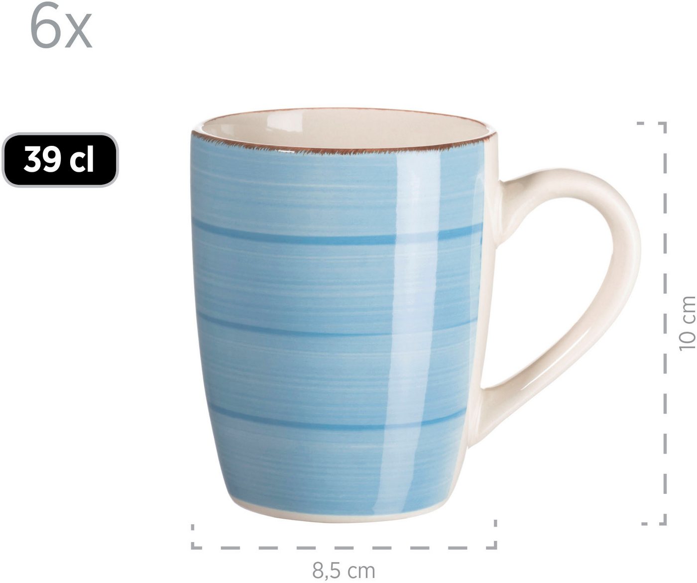 OTTO home Kaffeeservice Geschirr-Set, Service BELL TEMPO, Keramik, 18 Teile für 6 Personen (18-tlg), 6 Personen, Keramik, mit Spiraldekor, 18 Teile, für 6 Perso – Bild 3 von 5