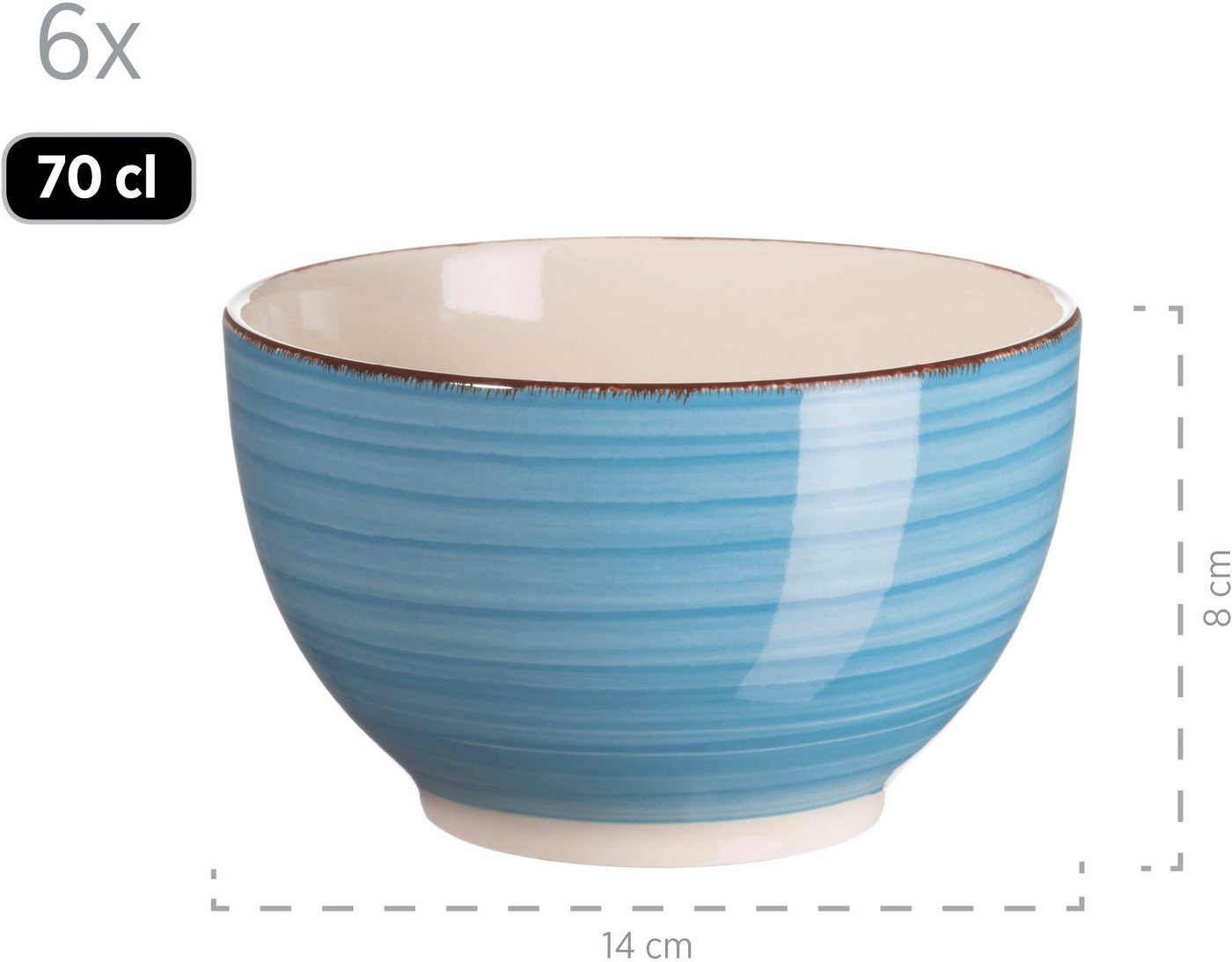OTTO home Kaffeeservice Geschirr-Set, Service BELL TEMPO, Keramik, 18 Teile für 6 Personen (18-tlg), 6 Personen, Keramik, mit Spiraldekor, 18 Teile, für 6 Perso – Bild 4 von 5