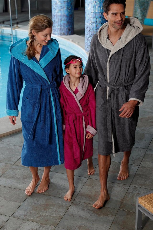 OTTO home Kinderbademantel Timo, Kurzform, Walkfrottee, Kapuze, Gürtel, Bademantel für Mädchen & Jungen aus 100% Baumwolle, mit Kapuze – Bild 2 von 5