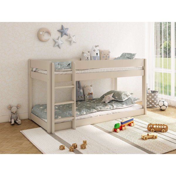 OTTO home Kinderbett ROBIN,Bodenbett,Etagenbett,Leiter/Einstieg seitenverkehrt montierbar (2 Größen), Montessori Stil, zertifiziertes Massivholz