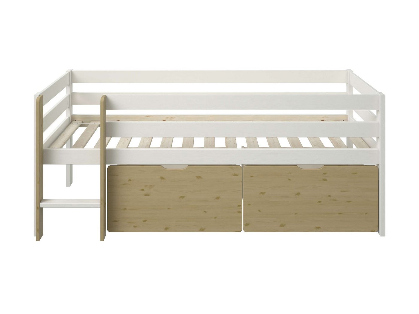 OTTO home Kinderbett Tide, maximaler Stauraum durch Schubkästen, Massivholz (4-tlg., Kinderbett inklusive Lattenrost und 2 Bettkästen), Hochbett mit Rausfallsch – Bild 5 von 5