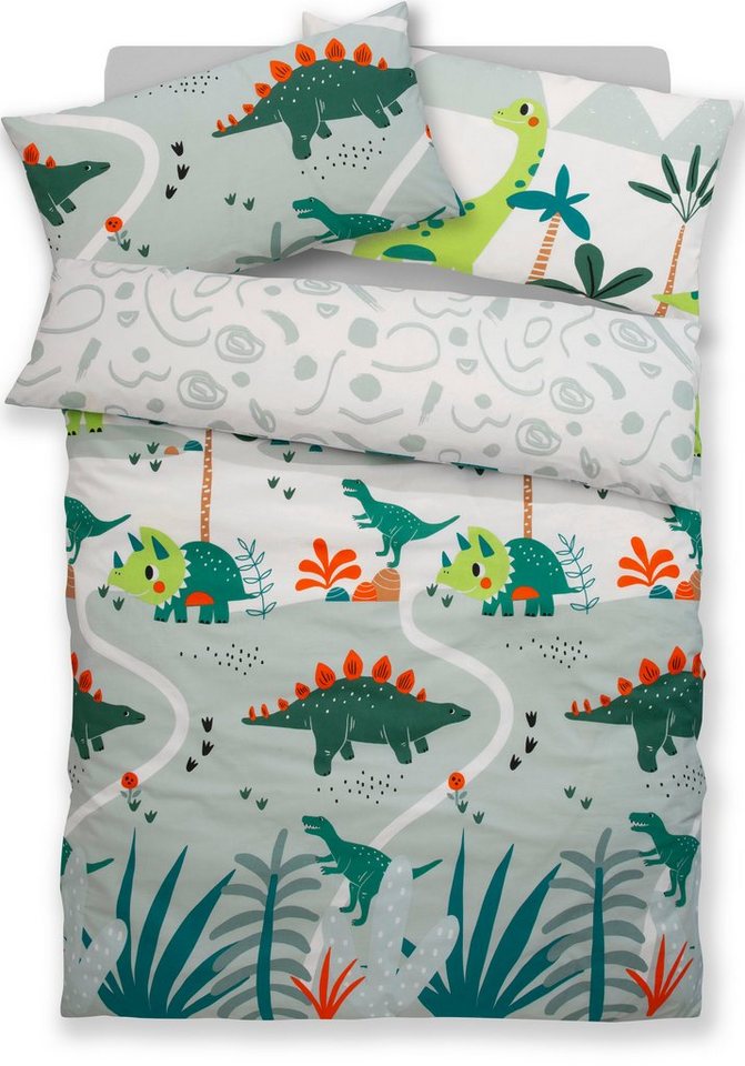 OTTO home Kinderbettwäsche CUDDLEE, Renforcé, 2 teilig, in vielen Designs: Dino,Einhorn,Weltraum,Baustelle,Herz,Trecker,Safari – Bild 2 von 5