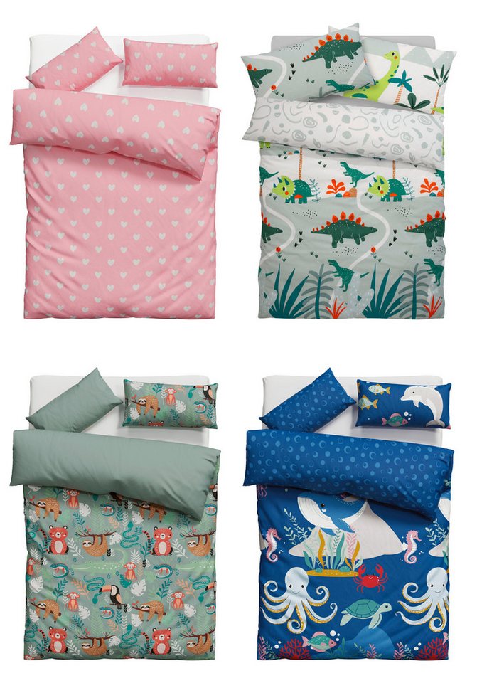 OTTO home Kinderbettwäsche CUDDLEE, Renforcé, 2 teilig, in vielen Designs: Dino,Einhorn,Weltraum,Baustelle,Herz,Trecker,Safari – Bild 5 von 5