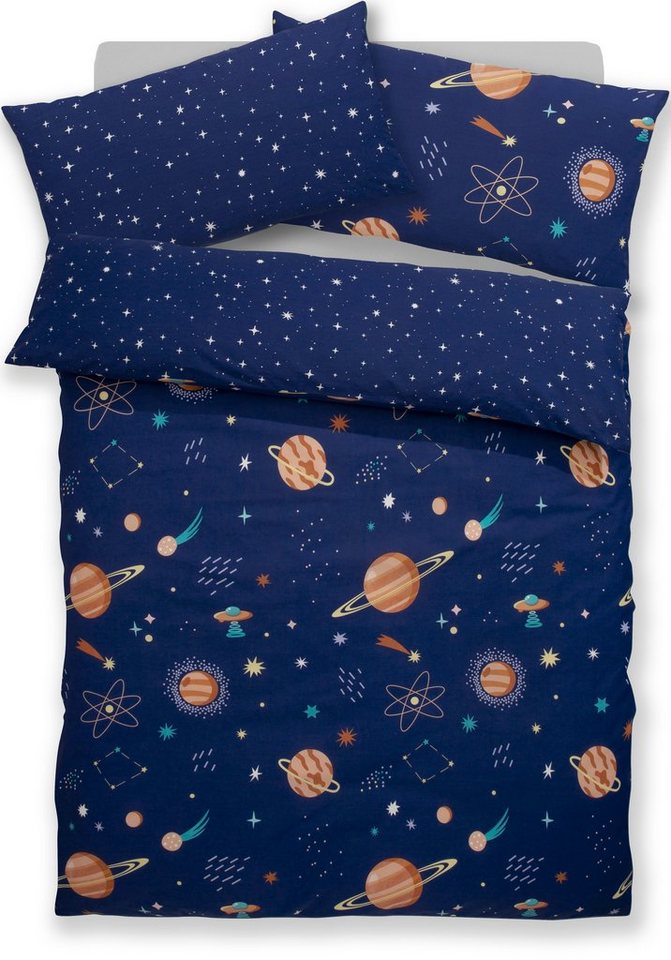 OTTO home Kinderbettwäsche CUDDLEE, Renforcé, 2 teilig, in vielen Designs: Dino,Einhorn,Weltraum,Baustelle,Herz,Trecker,Safari – Bild 2 von 5