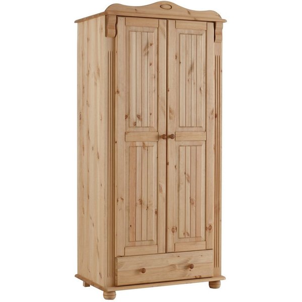 OTTO home Kleiderschrank Adele (Breite x Höhe x Tiefe ca: 92 cm x 191 cm x 53,5 cm) aus massiver Kiefer, Landhausstil