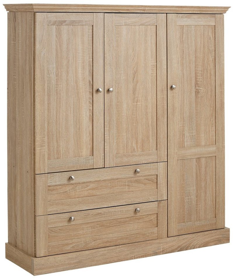 OTTO home Kleiderschrank Binz, Wäscheschrank, Mehrzweckschrank, skandinavischer Landhausstil (B/H/T ca. 122/130/35 cm) viele Stauraummöglichkeiten, Metallgriffe – Bild 2 von 5