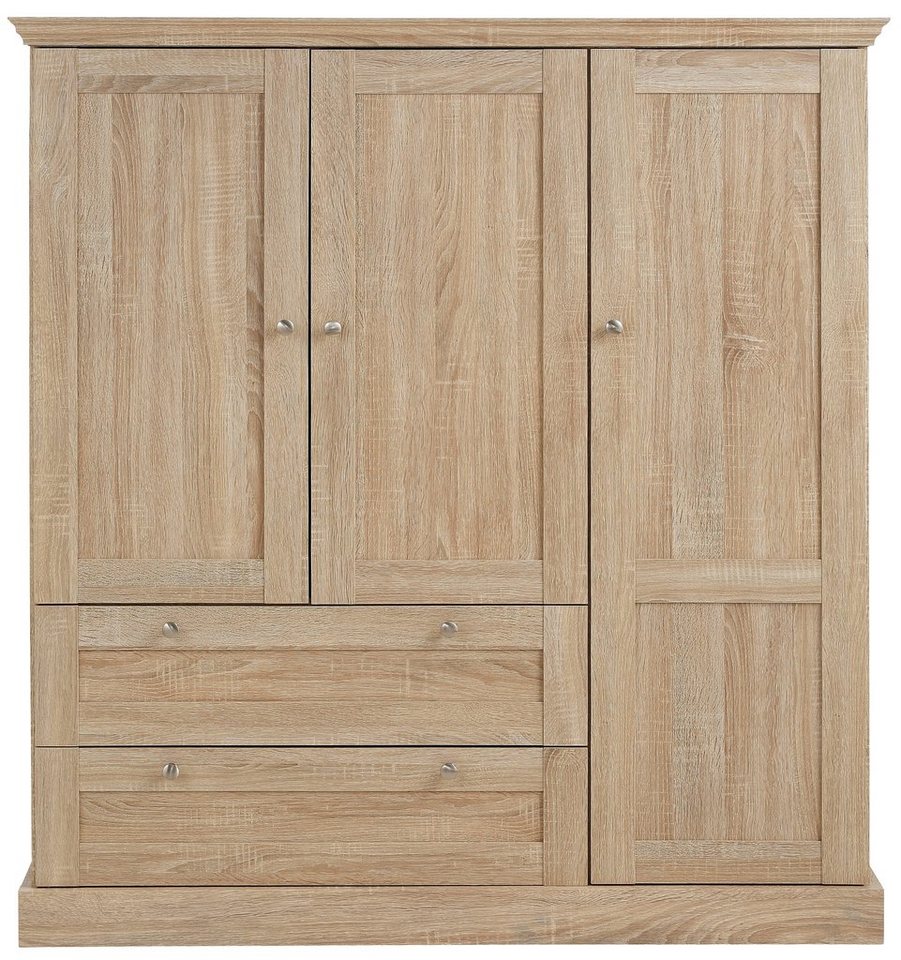 OTTO home Kleiderschrank Binz, Wäscheschrank, Mehrzweckschrank, skandinavischer Landhausstil (B/H/T ca. 122/130/35 cm) viele Stauraummöglichkeiten, Metallgriffe – Bild 4 von 5