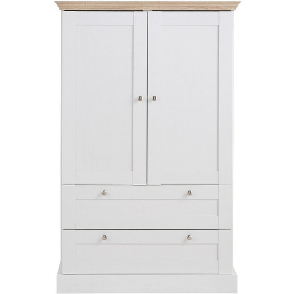 OTTO home Kleiderschrank Binz, Wäscheschrank, Mehrzweckschrank, skandinavischer Landhausstil (B/H/T ca. 84/130/35 cm) viele Stauraummöglichkeiten, Metallgriffe,