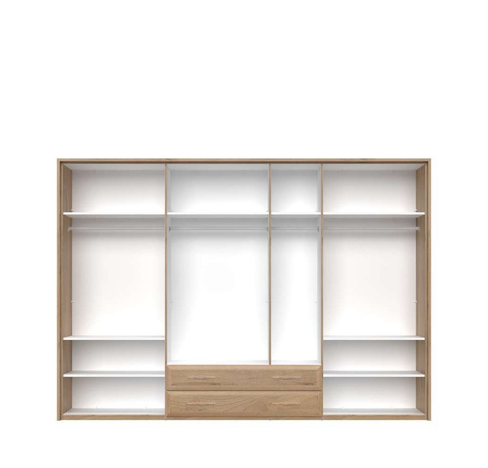 OTTO home Kleiderschrank Gala, beige hochglänzend UV lackiert, kratzfest, FSC-zertifiziert (abgerundete Schubladen aus MDF im Holzdekor, soft-close) mit Beleuch – Bild 4 von 5