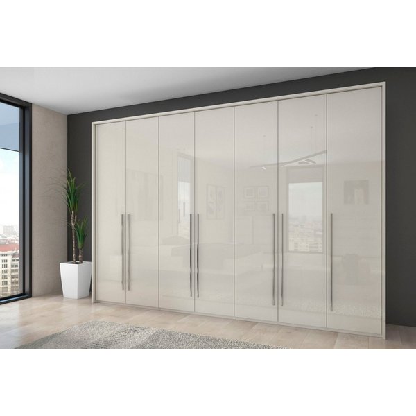 OTTO home Kleiderschrank Piano, inklusive Rahmen und Beleuchtung, soft-close-Funktion (viele Breiten zur Auswahl, 226cm hoch) beige oder weiß, UV lackiert, Hoch