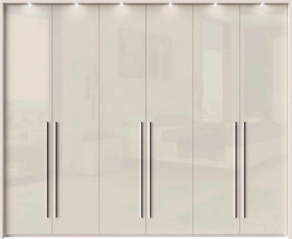 OTTO home Kleiderschrank Piano, inklusive Rahmen und Beleuchtung, soft-close-Funktion (viele Breiten zur Auswahl, 226cm hoch) beige oder weiß, UV lackiert, Hoch – Bild 3 von 5