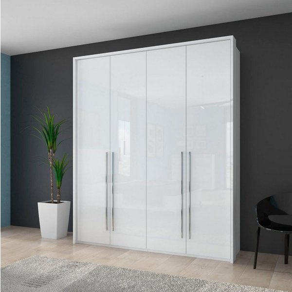 OTTO home Kleiderschrank Piano, inklusive Rahmen und Beleuchtung, soft-close-Funktion (viele Breiten zur Auswahl, 226cm hoch) beige oder weiß, UV lackiert, Hoch