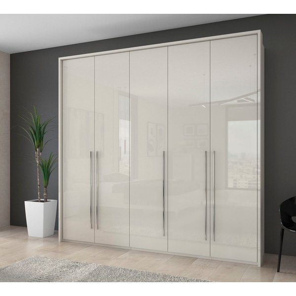 OTTO home Kleiderschrank Piano, inklusive Rahmen und Beleuchtung, soft-close-Funktion (viele Breiten zur Auswahl, 226cm hoch) beige oder weiß, UV lackiert, Hoch