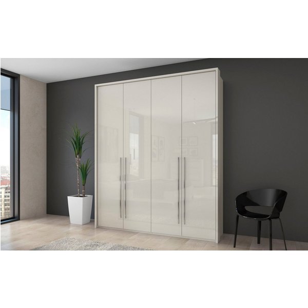 OTTO home Kleiderschrank Piano, inklusive Rahmen und Beleuchtung, soft-close-Funktion (viele Breiten zur Auswahl, 226cm hoch) beige oder weiß, UV lackiert, Hoch
