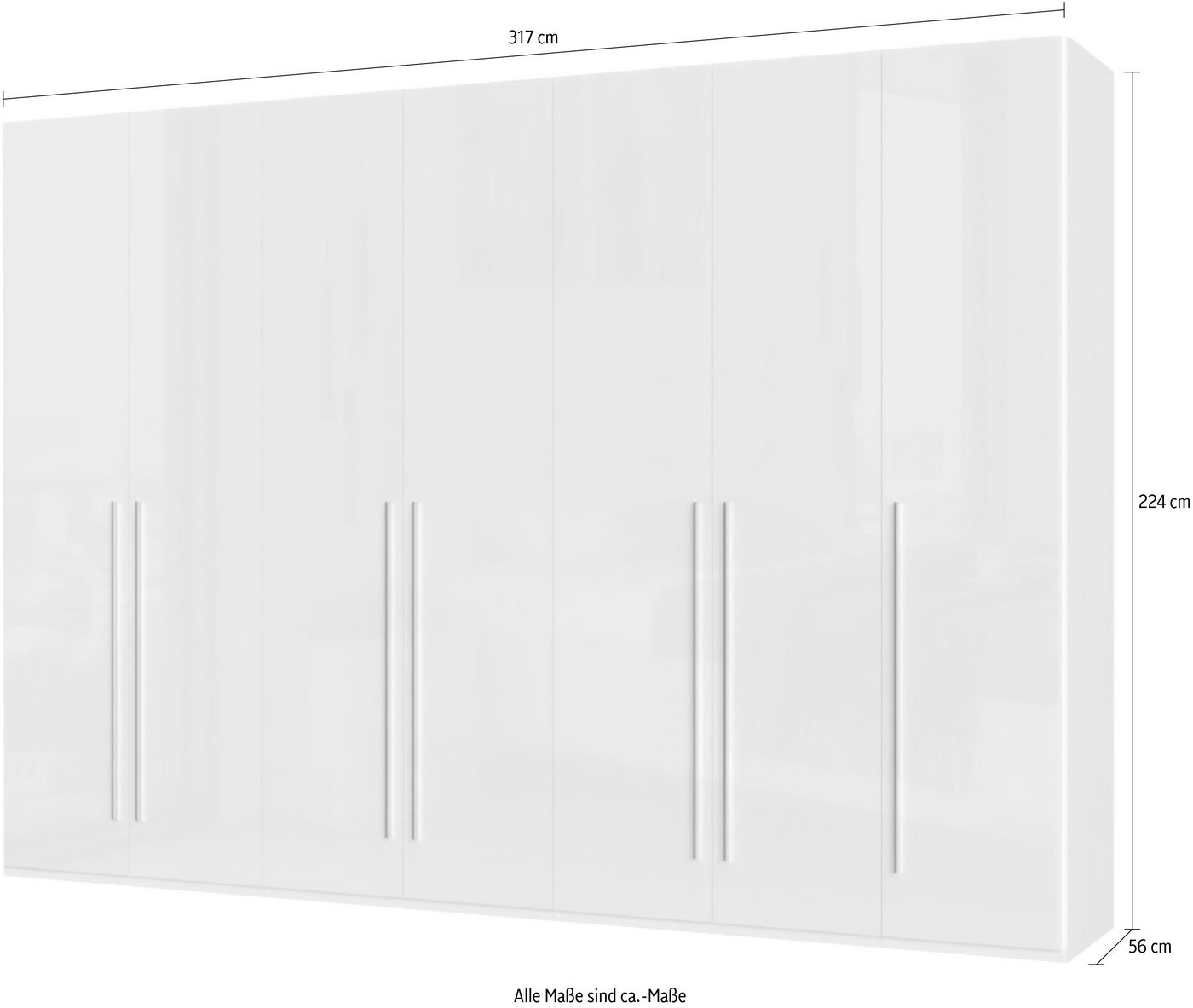 OTTO home Kleiderschrank Piano, UV lackiert, hochglänzend in beige oder weiß, FSC-zertifiziert (Made in Europe) in vielen Breiten, Höhe 224cm, mit Soft-Close Fu – Bild 4 von 5
