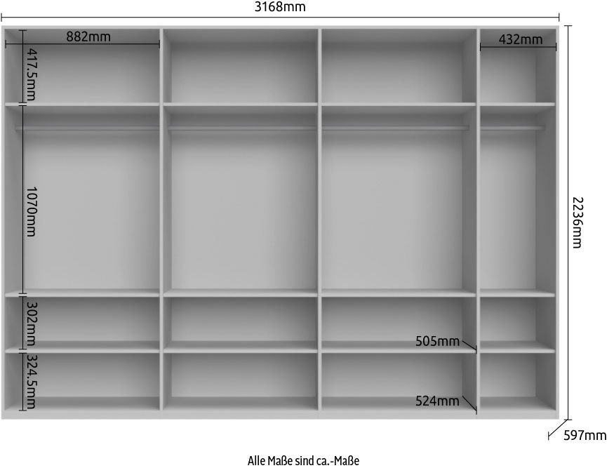 OTTO home Kleiderschrank Piano, UV lackiert, hochglänzend in beige oder weiß, FSC-zertifiziert (Made in Europe) in vielen Breiten, Höhe 224cm, mit Soft-Close Fu – Bild 5 von 5