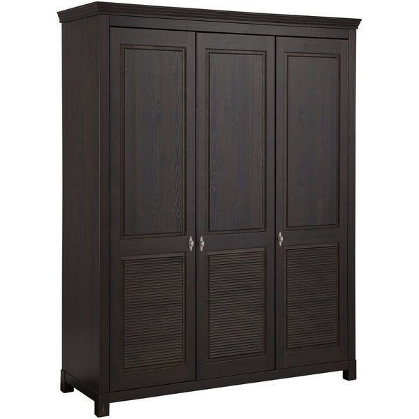 OTTO home Kleiderschrank Rauna, mit Lamellen und Kassetten, klassischer Landhausstil, rustikal (2 Breiten: 113/159 cm H/T ca. 195/60 cm) massive Kiefer, Metallg