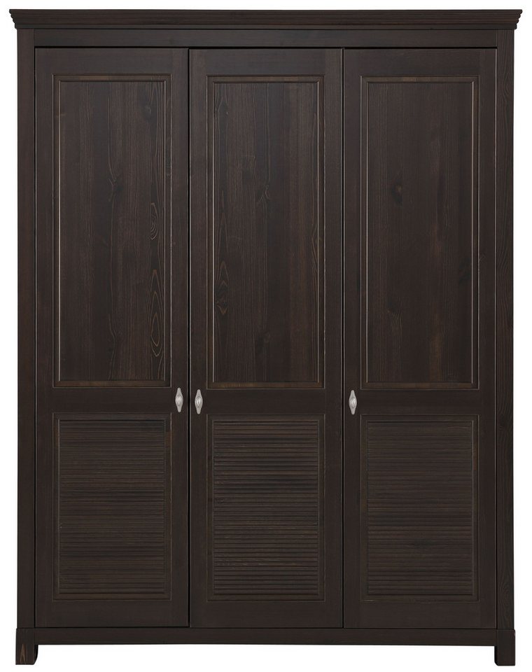 OTTO home Kleiderschrank Rauna, mit Lamellen und Kassetten, klassischer Landhausstil, rustikal (2 Breiten: 113/159 cm H/T ca. 195/60 cm) massive Kiefer, Metallg – Bild 4 von 5