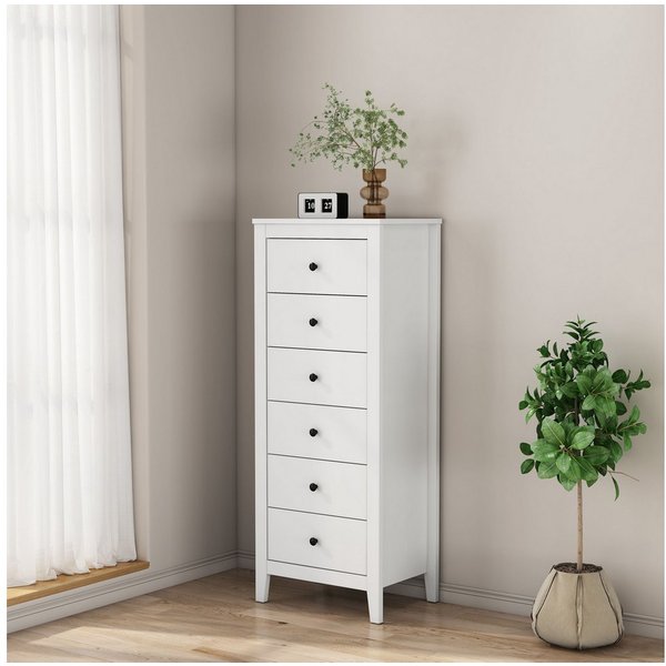 OTTO home Kombikommode Borkum Sideboard Anrichte mit 6 Schubladen Landhaus weiß (hochwertige Griffe aus Metall), Kommode Schrank Wäscheschrank mit 6 Schubladen