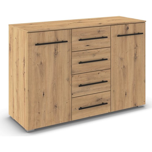 OTTO home Kombikommode Highboard Sideboard Schubladenkommode Kommode Schlafzimmer AVOLA (Breite 120 cm inkl. SOFT-CLOSE-FUNKTION mit Dekorfront), vier große Sch