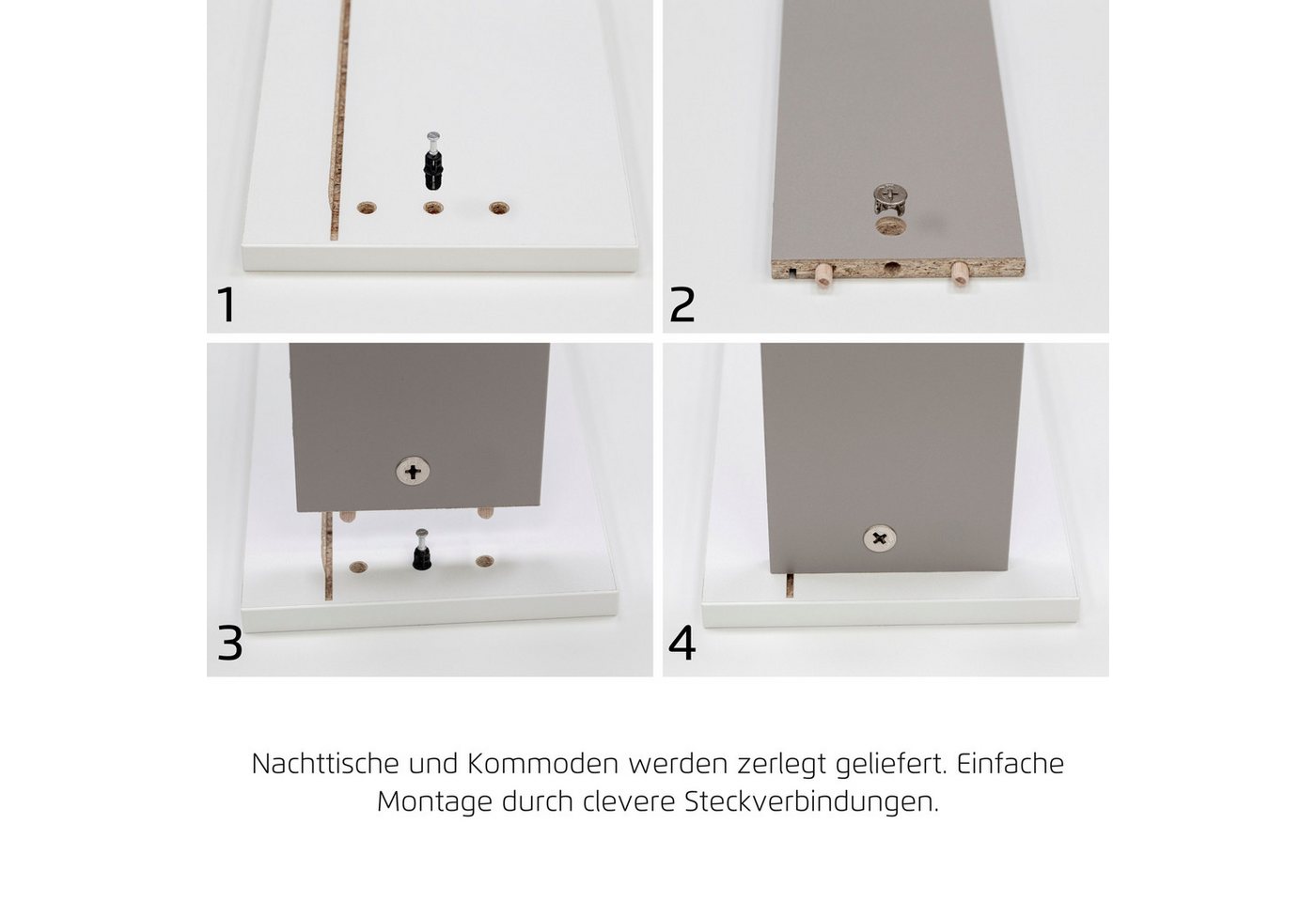 OTTO home Kombikommode Highboard Sideboard Schubladenkommode Kommode Schlafzimmer AVOLA (Breite 120 cm inkl. SOFT-CLOSE-FUNKTION mit Dekorfront), vier große Sch – Bild 5 von 5