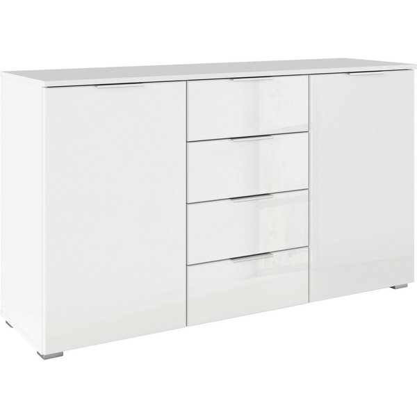 OTTO home Kombikommode Sideboard Kombikommode Schubladenkommode AGORDO mit Glasfront (in zwei Griff-Farben, Breite 120 cm), vier große Schubladen, mit insgesamt