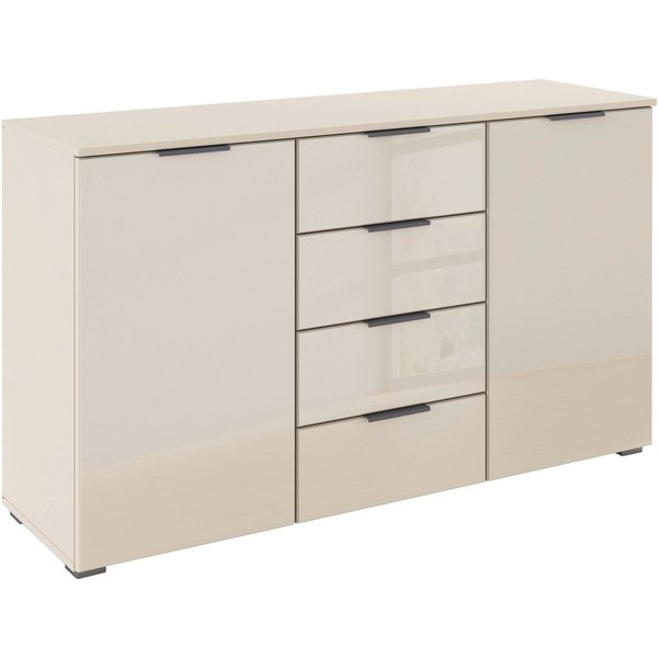 OTTO home Kombikommode Sideboard Kombikommode Schubladenkommode AGORDO mit Glasfront (in zwei Griff-Farben, Breite 120 cm), vier große Schubladen, mit insgesamt