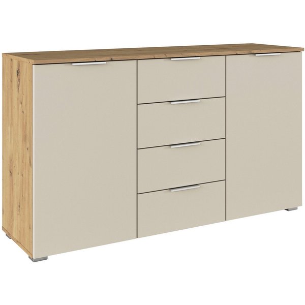 OTTO home Kombikommode Sideboard Schubladenkommode AGORDO mit Dekor- oder Hochglanzfront (in zwei Griff-Farben, Breite 120 cm), vier große Schubladen, mit insge
