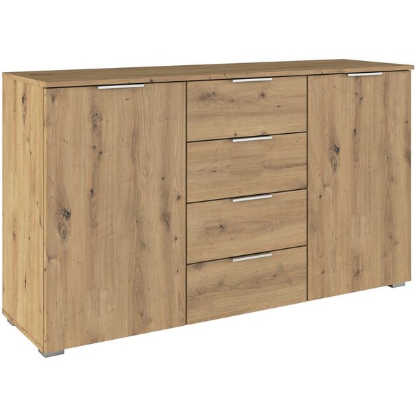 OTTO home Kombikommode Sideboard Schubladenkommode AGORDO mit Dekor- oder Hochglanzfront (in zwei Griff-Farben, Breite 120 cm), vier große Schubladen, mit insge