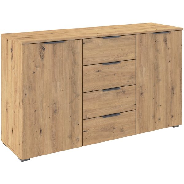 OTTO home Kombikommode Sideboard Schubladenkommode AGORDO mit Dekor- oder Hochglanzfront (in zwei Griff-Farben, Breite 120 cm), vier große Schubladen, mit insge