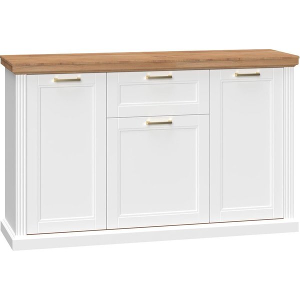 OTTO home Kombikommode Tara, im klassischen Landhausstil, FSC-zertifiziert, in 2 Größen (Soft-Close-Funktion, goldfarbene Metallgriffe, Innendekor Holzoptik), l
