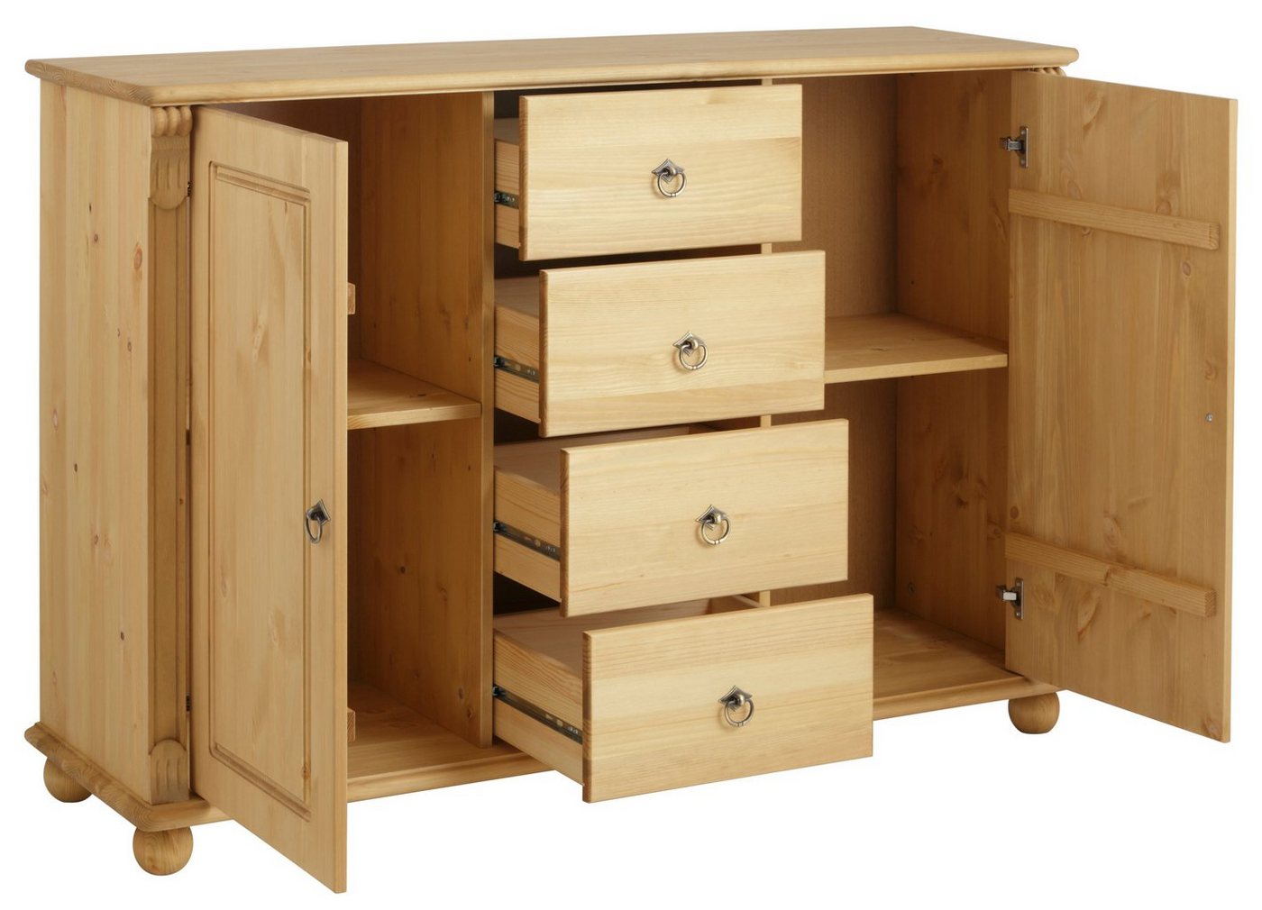 OTTO home Kombikommode Tessin, Buffetunterschrank, klassischer Landhausstil, aus massiver, FSC®-zertifizierter Kiefer, 128cm breit – Bild 5 von 5