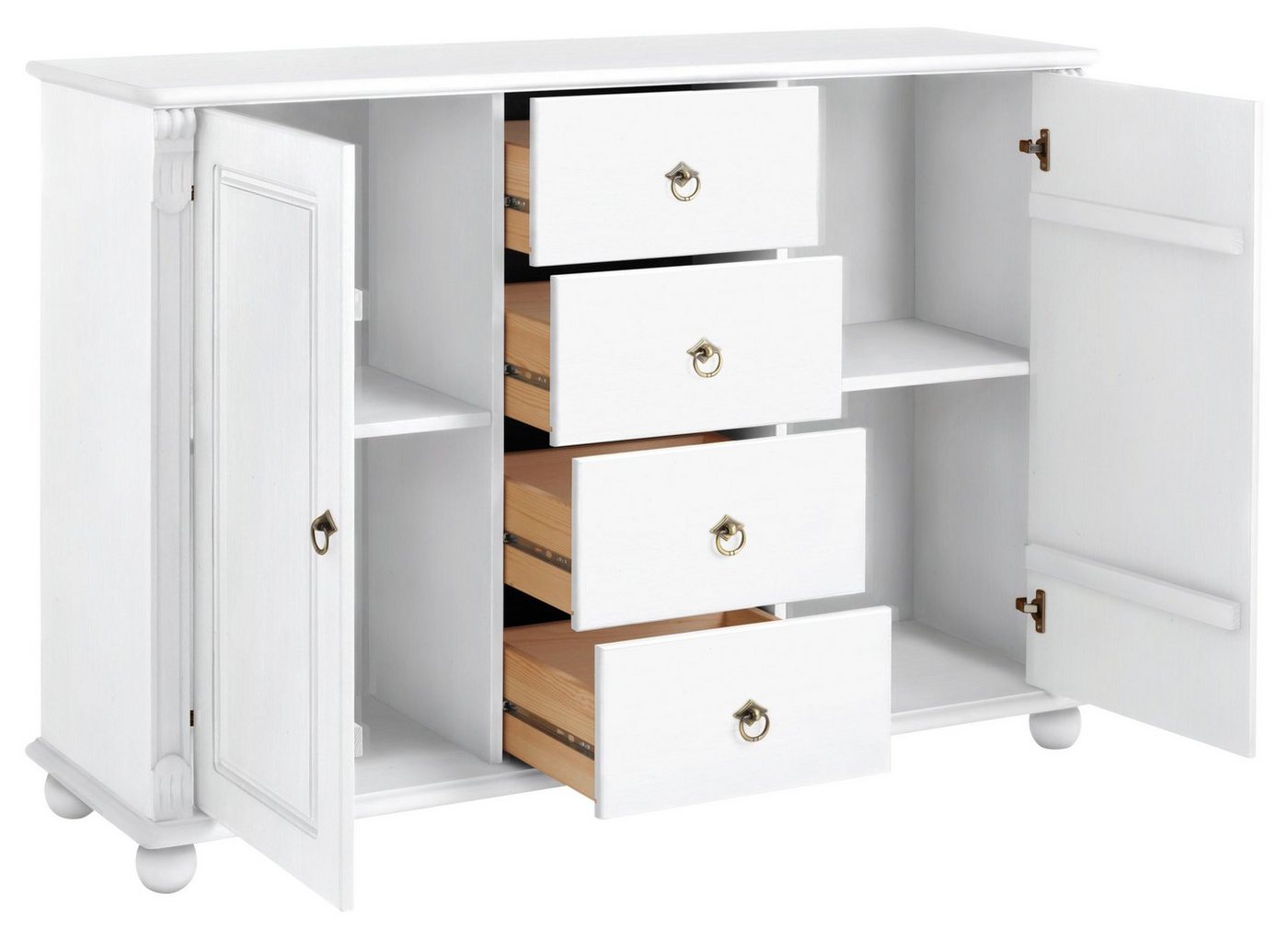 OTTO home Kombikommode Tessin, Buffetunterschrank, klassischer Landhausstil, aus massiver, FSC®-zertifizierter Kiefer, 128cm breit – Bild 5 von 5