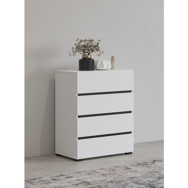 OTTO home Kommode Cross,Breite 60 cm, moderne grifflose Sideboard,4 Schubkästen, Schubladenschrank mit viel Stauraum, Flur Highboard
