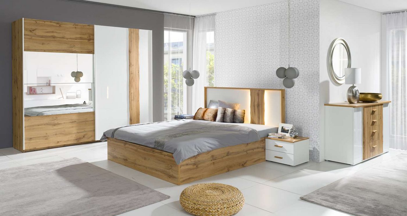 OTTO home Kommode Kommode Fabellaa mit 4 Schubladen, 2 Einlegeböden, BxHxT 130x82x45 cm, mit viel Stauraum, 2 Drehtüren – Bild 5 von 5