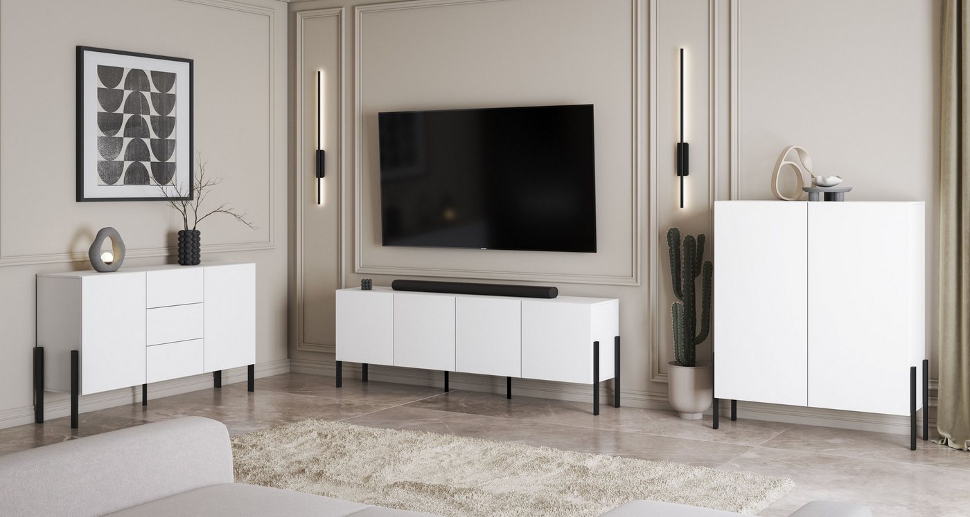 OTTO home Kommode Jukon,Breite 200 cm, moderne grifflose Kommode,4 Türen, Sideboard, Anrichte viel Stauraum, push-to-open-Funktion – Bild 5 von 5