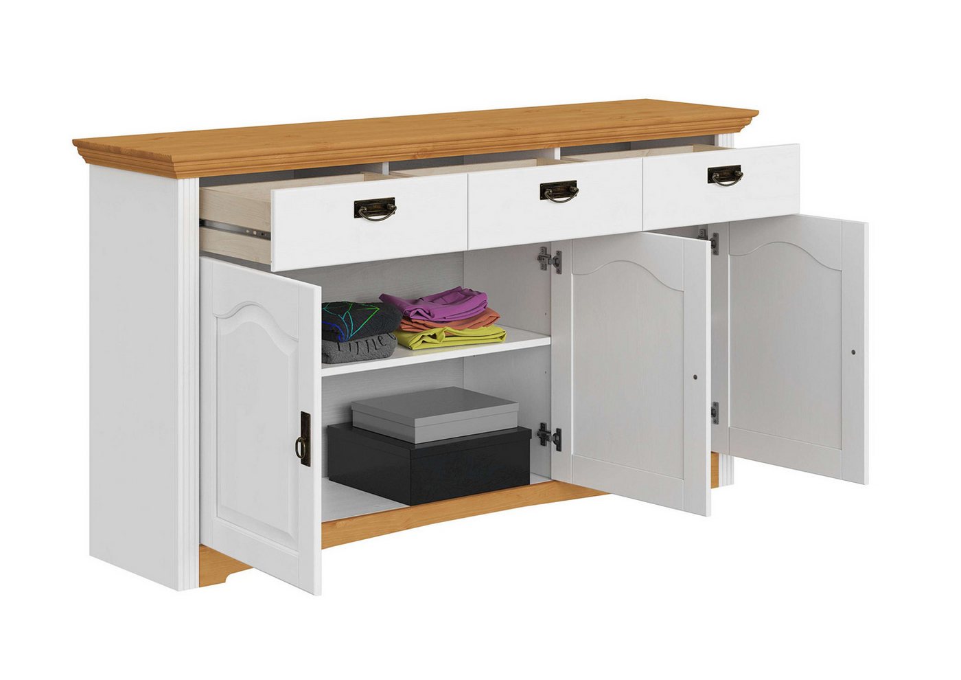 OTTO home Kommode Konrad, aus massiver Kiefer, Breite 156 cm, mit Schubladen, FSC® – Bild 5 von 5