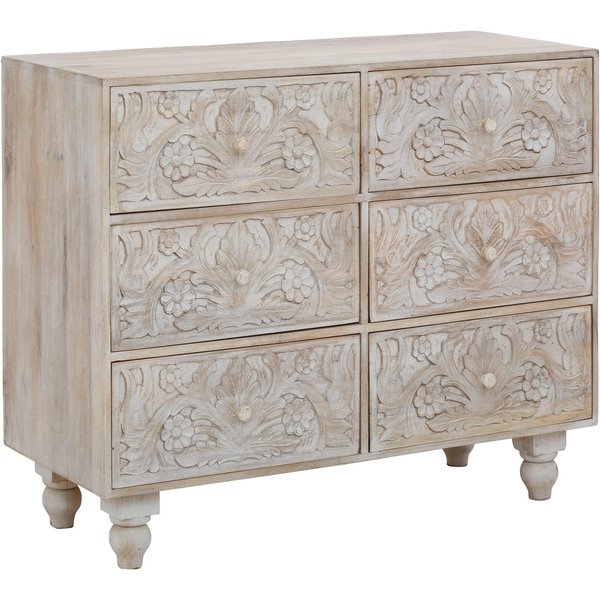 OTTO home Kommode Lavin Sideboard, Mangoholz, mit dekorativen Schnitzereien, Handgefertigt, Breite 110 cm