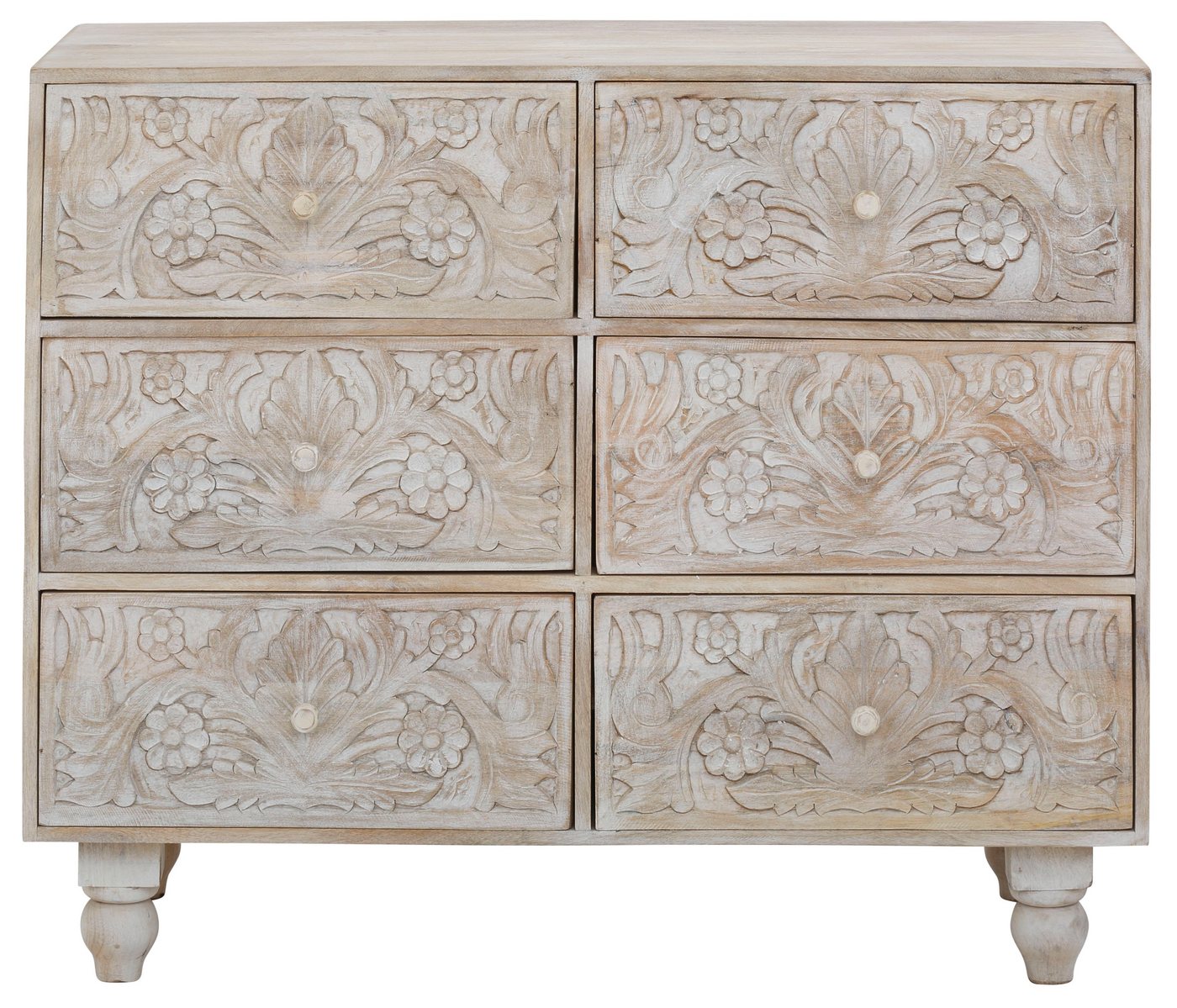OTTO home Kommode Lavin Sideboard, Mangoholz, mit dekorativen Schnitzereien, Handgefertigt, Breite 110 cm – Bild 2 von 5