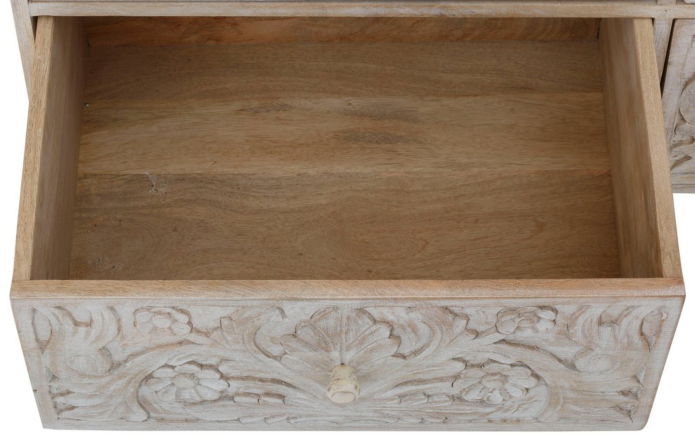 OTTO home Kommode Lavin Sideboard, Mangoholz, mit dekorativen Schnitzereien, Handgefertigt, Breite 110 cm – Bild 4 von 5