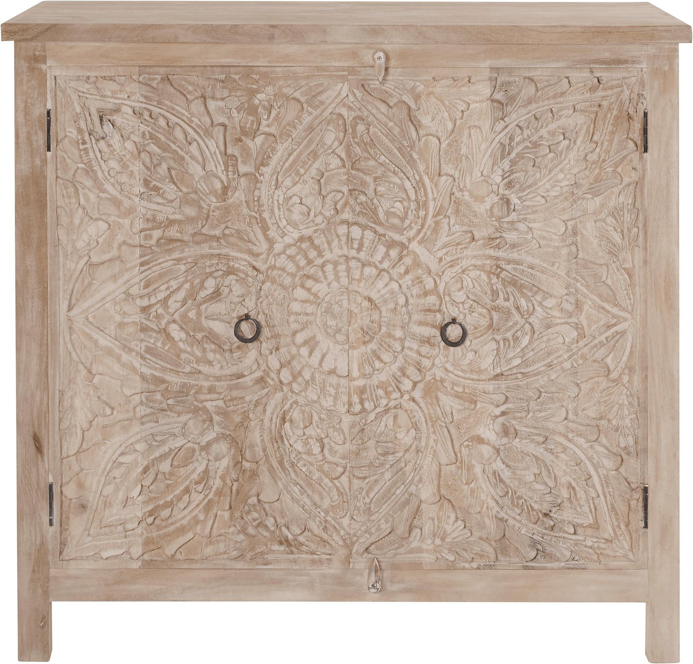 OTTO home Kommode Malati Highboard mit 2 Türen, 2 Fächer und dekorativer Fräsung, Handgefertigt mit dekorativen Fräsungen, mit Metallgriffen – Bild 3 von 5