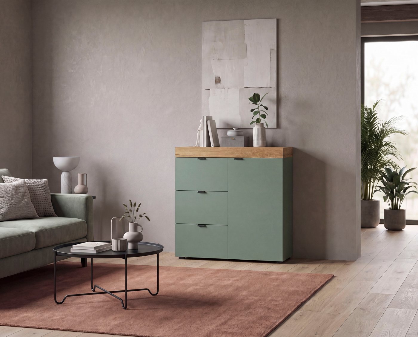 OTTO home Kommode MAMBO II, Breite 77 cm, 1 Tür, 1 Einlegeboden, 3 Schubkästen (1 St., 2-farbige Ausführung, in verschiedenen modernen Trendfarben erhältlich),  – Bild 2 von 5