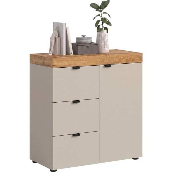 OTTO home Kommode MAMBO II, Breite 77 cm, 1 Tür, 1 Einlegeboden, 3 Schubkästen (1 St., 2-farbige Ausführung, in verschiedenen modernen Trendfarben erhältlich), 