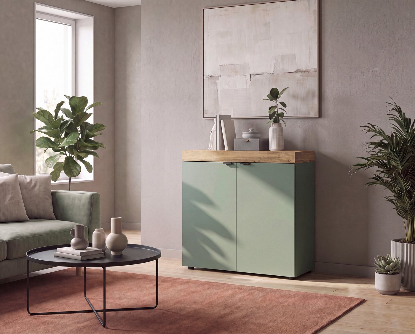 OTTO home Kommode MAMBO II, Breite 77 cm, 2 Türen, 2 Einlegeböden (1 St., 2-farbige Ausführung, in verschiedenen modernen Trendfarben erhältlich), Kommode, Anri – Bild 2 von 5