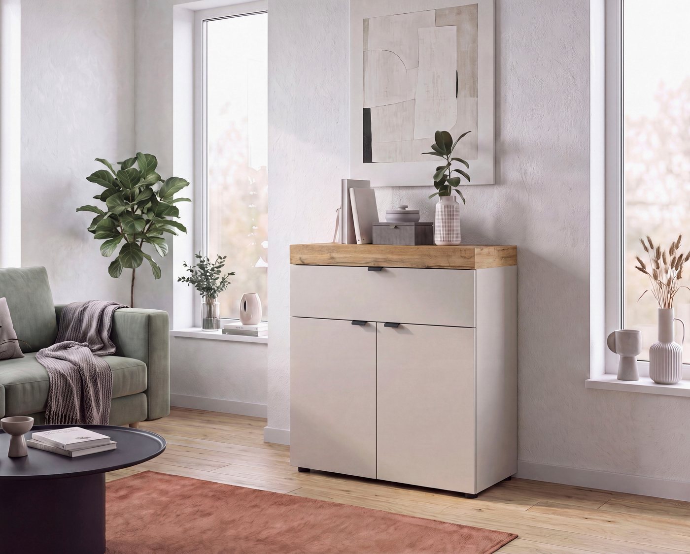 OTTO home Kommode MAMBO II, Breite 77cm, 2 Türen, 1 Einlegeboden, 1 Schubkasten (1 St., 2-farbige Ausführung, in verschiedenen modernen Trendfarben erhältlich), – Bild 2 von 5